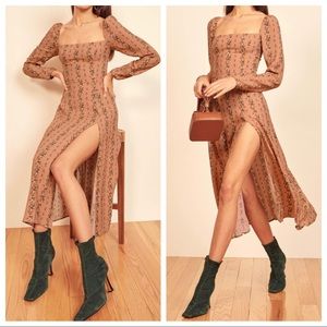 Reformation Sigmund Midi Dress Boudoir Print